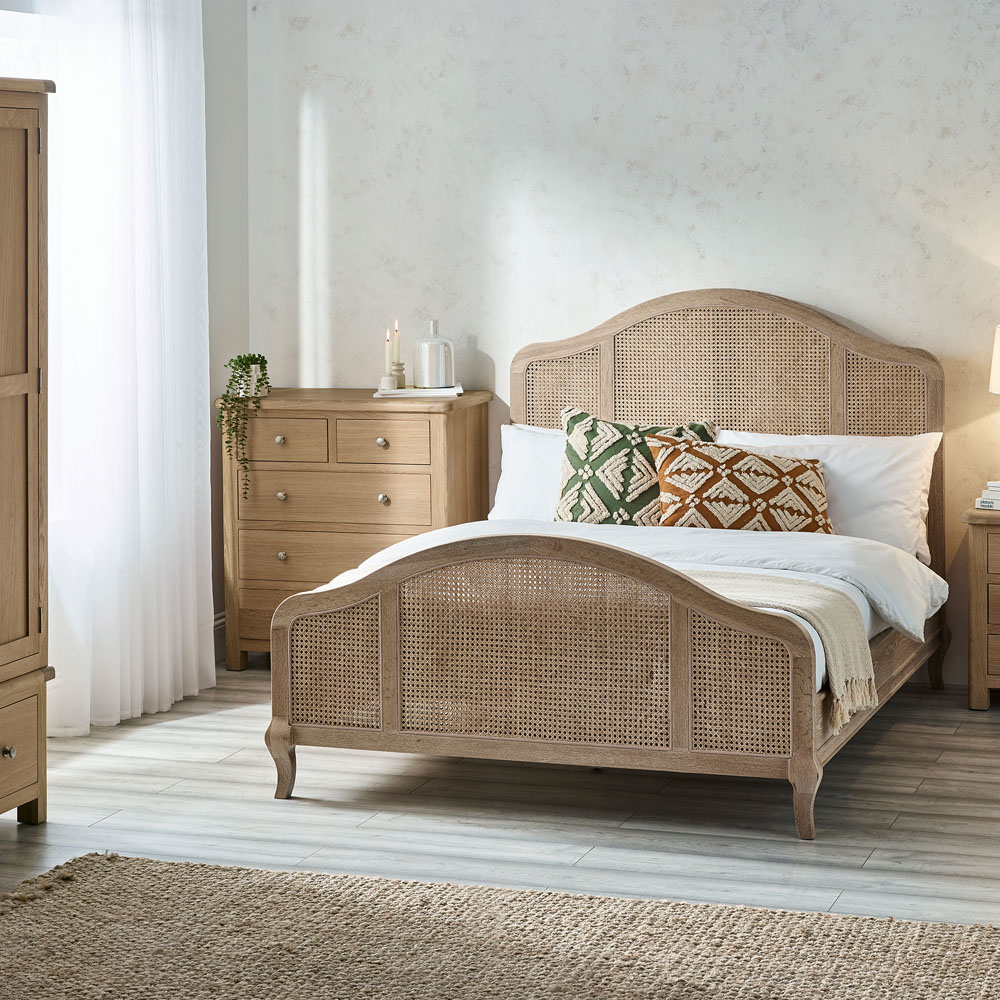 Julian Bowen Fleur Double Rattan Light Oak Bed Image 9