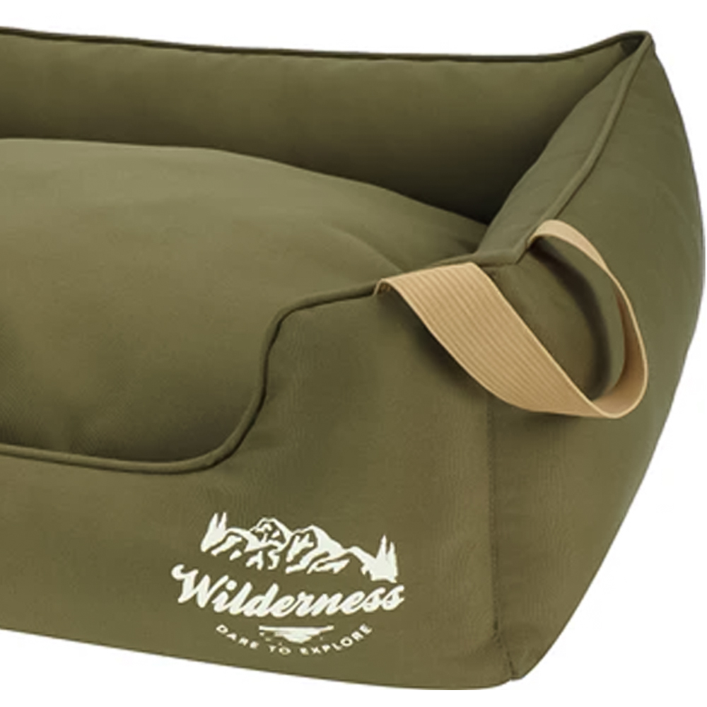 Snug & Cosy Wilderness Small Olive Rectangle Pet Bed Image 3
