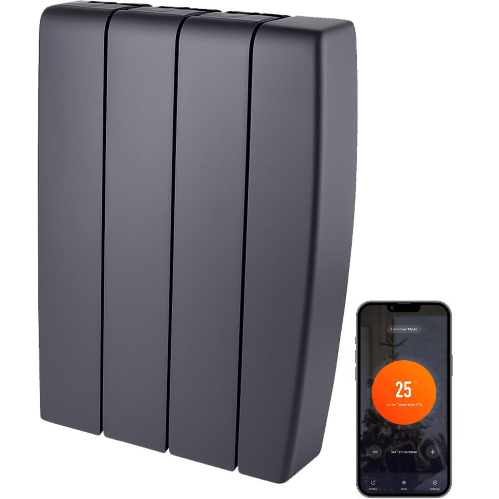 TCP Smart Black Ceramic Electric Radiator 700W Image 1