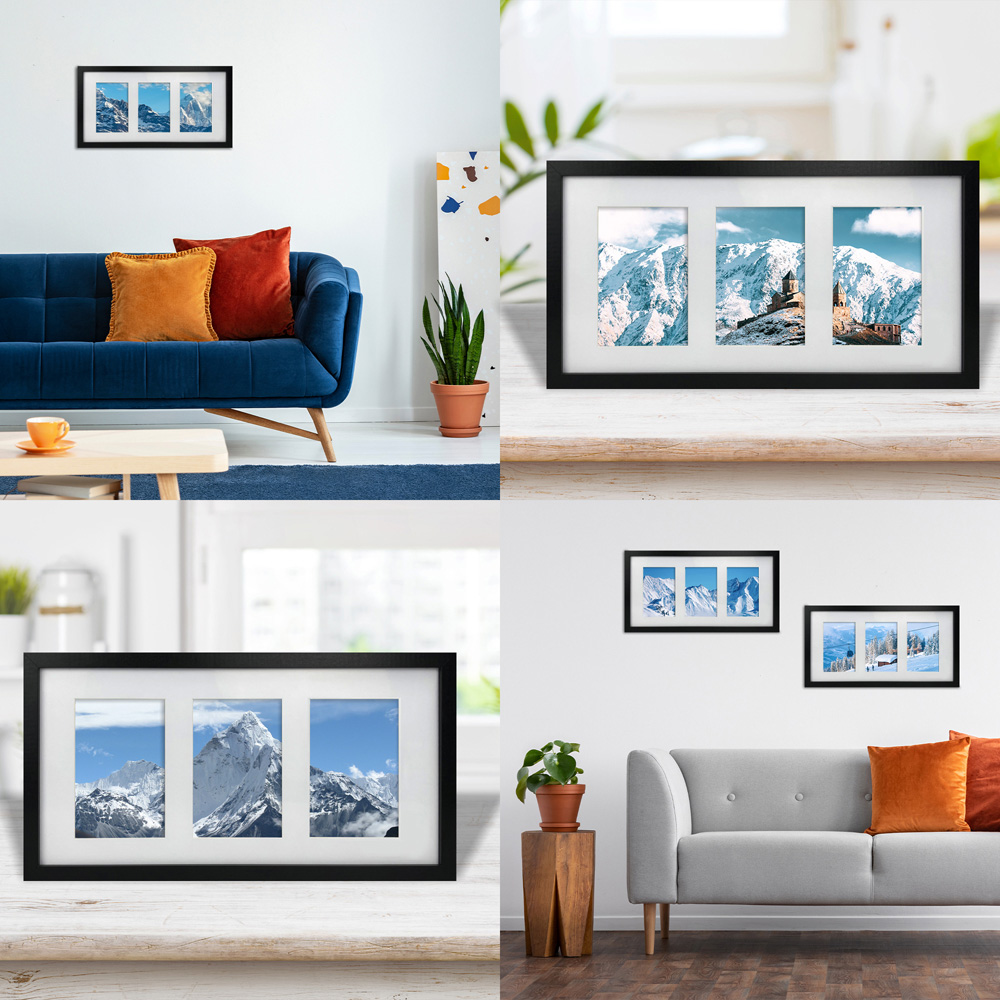 Innoteck Essentials 3 in 1 Matt Black Wooden Photo Frame Image 6