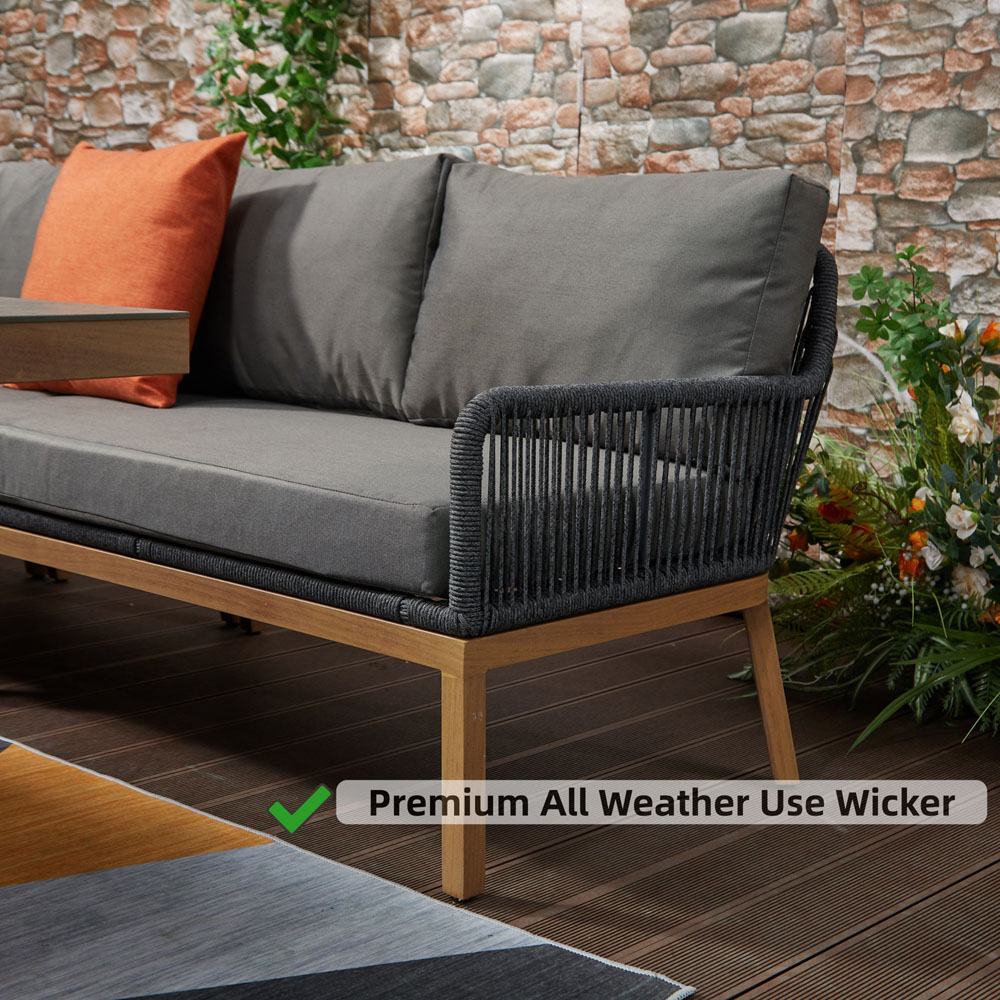 Furniture One 9 Seater Aluminium Corner Sofa Set with Lift Up Table Image 7