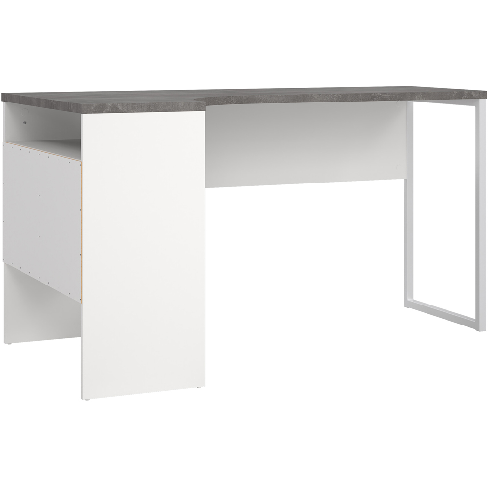 Florence Function Plus 2 Drawer Corner Desk White and Grey Image 3