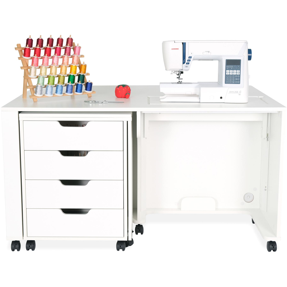Arrow Cabinets Laverne and Shirley 451 4 Drawer White Fold-Away Sewing Cabinet Image 6