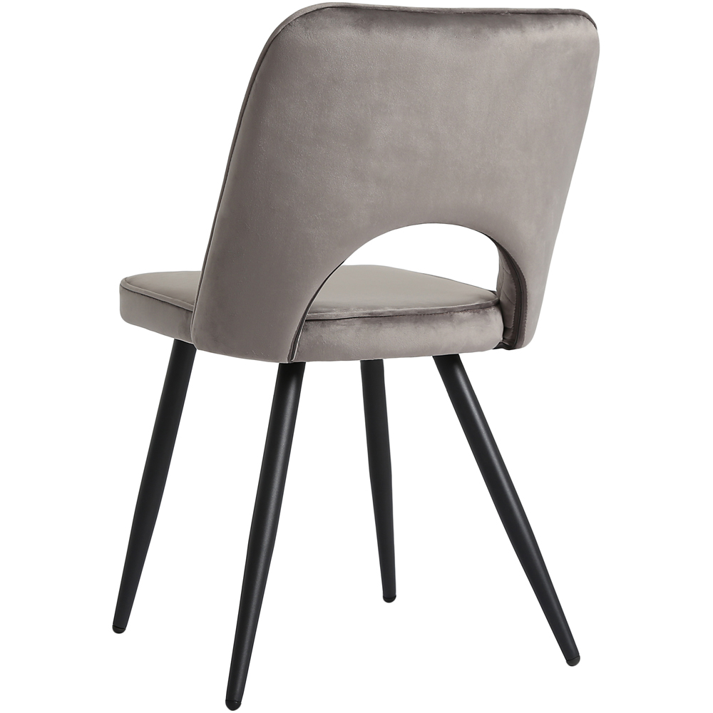Metis Set of 2 Dark Grey Velvet Dining Chair Image 5
