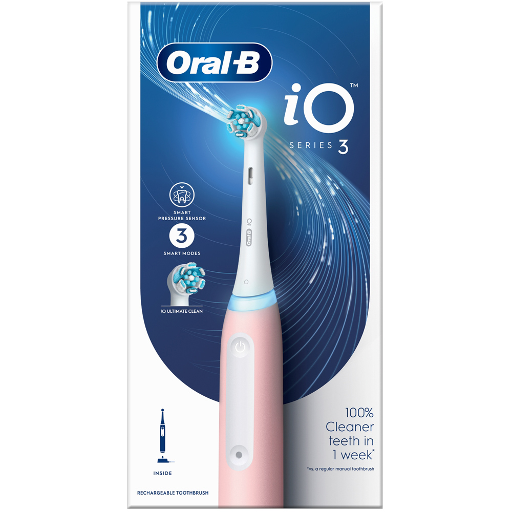 Oral-B iO3 Blush Pink Ultimate Clean Electric Toothbrush Image 1