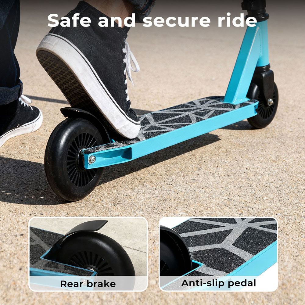 Monvelo Light Blue and Black Kids Adult Freestyle Stunt Scooter Image 7