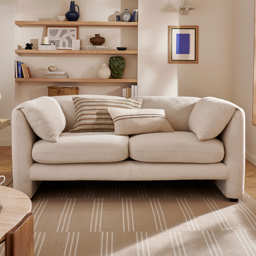 Harlow 2 Seater Cream Boucle Fabric Sofa Image 1