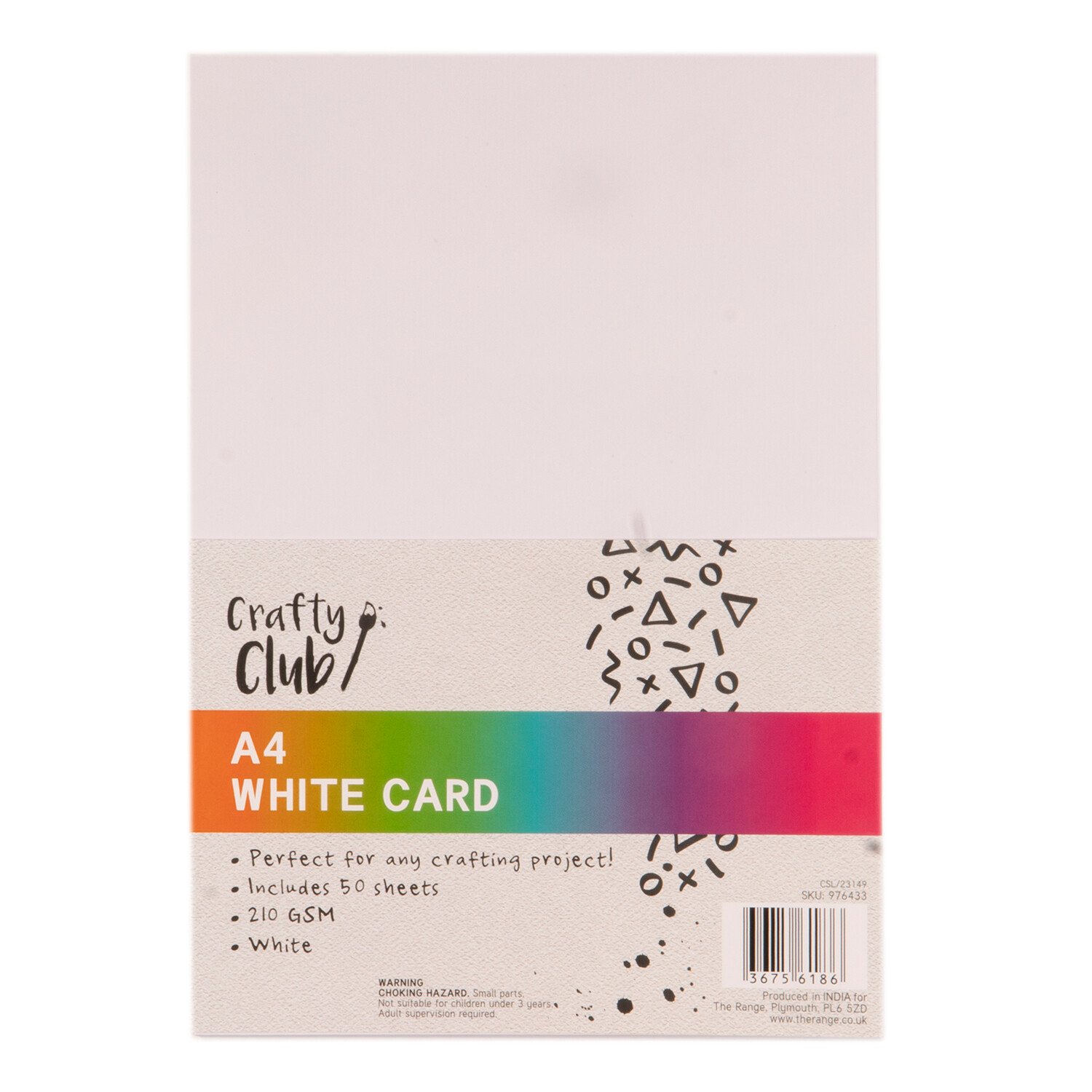 Crafty Club White A4 Card 50 Pack Image