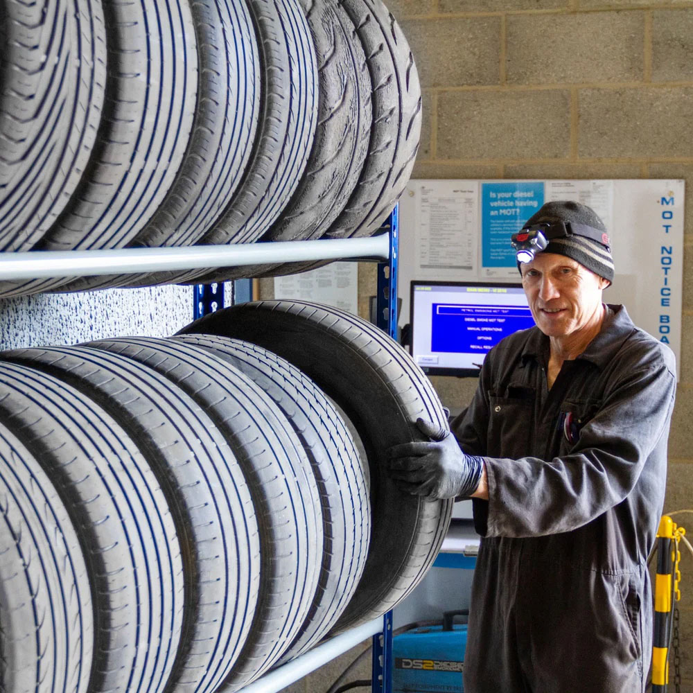 Monster Shop 3 Tier Blue and Grey Tyre Storage Unit Image 2