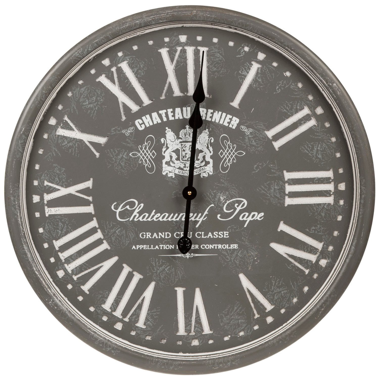 Grey Chateau Renier Round Wall Clock 60cm Image 1