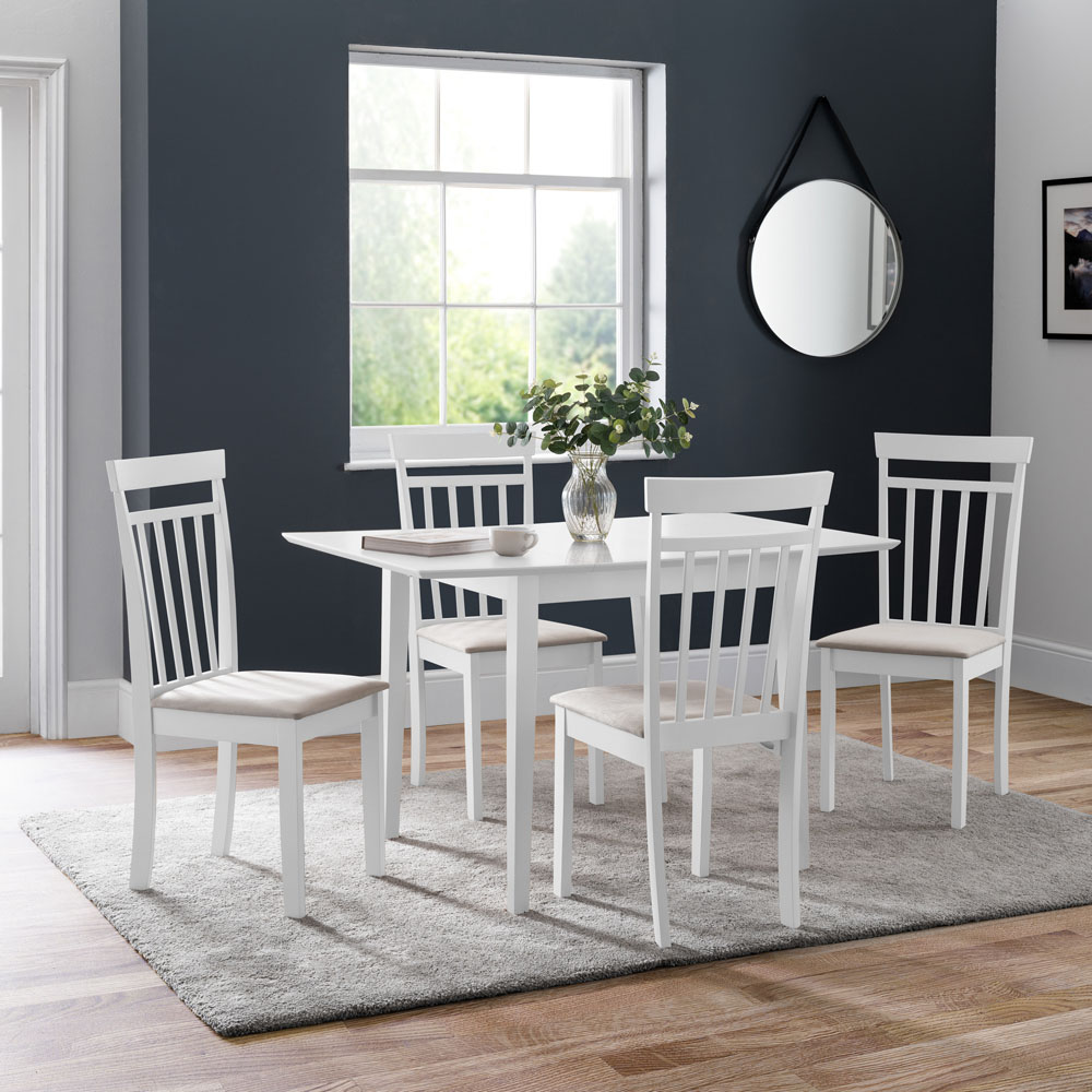 Julian Bowen Coast Set of 2 White Dining Chair Image 9