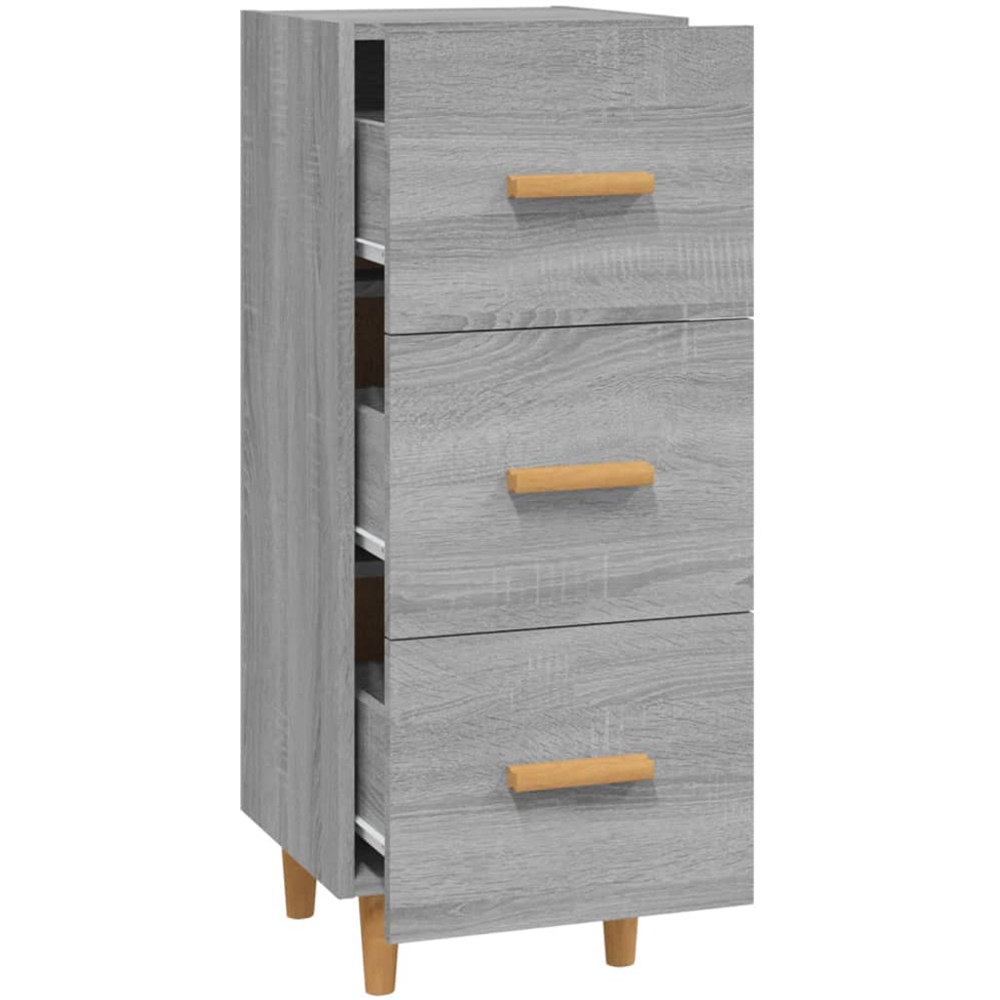 vidaXL 3 Drawer Grey Sonoma Wooden Sideboard Image 3
