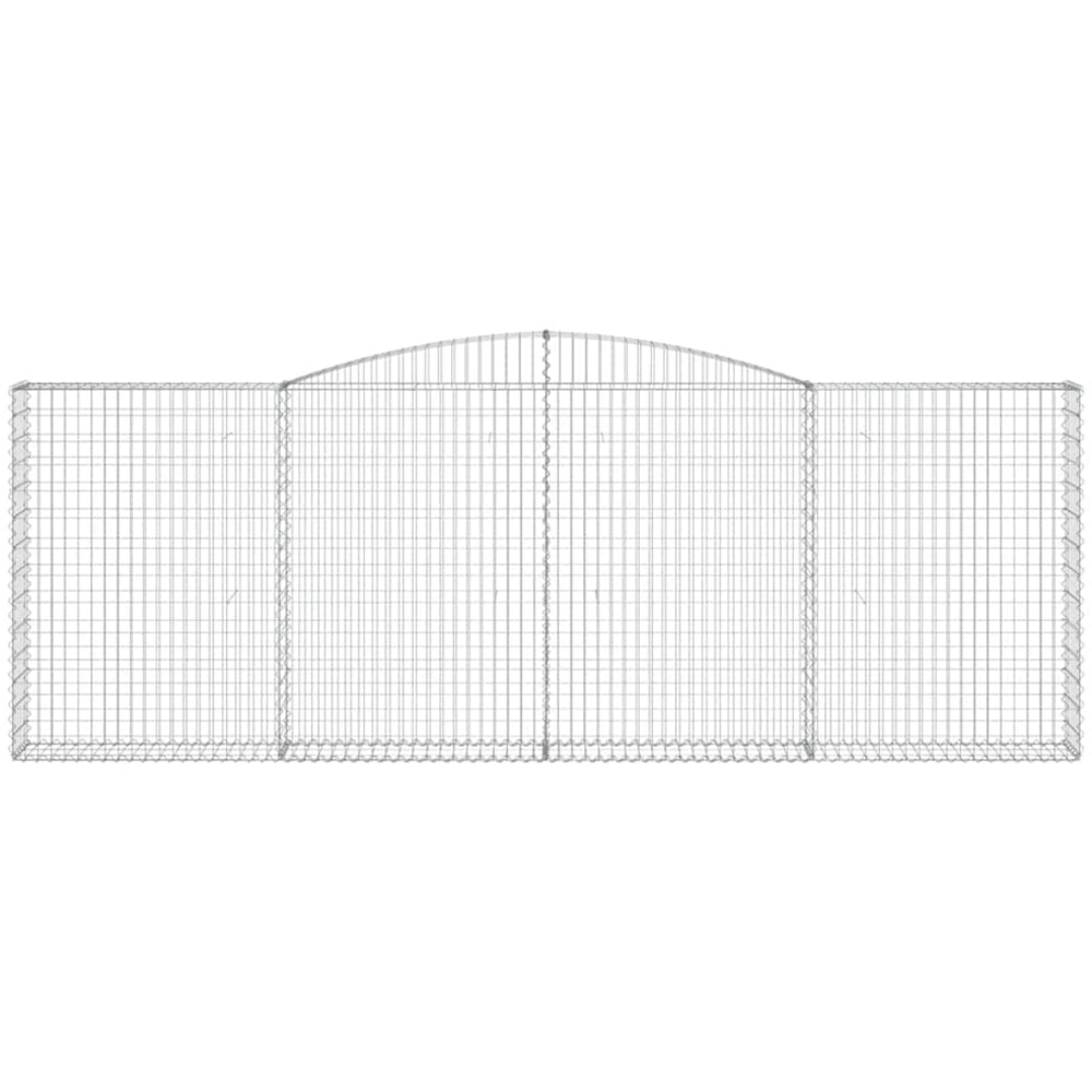vidaXL Silver Galvanised Iron Arched Gabion Basket 400 x 30 x 140/160cm 6 Pack Image 2