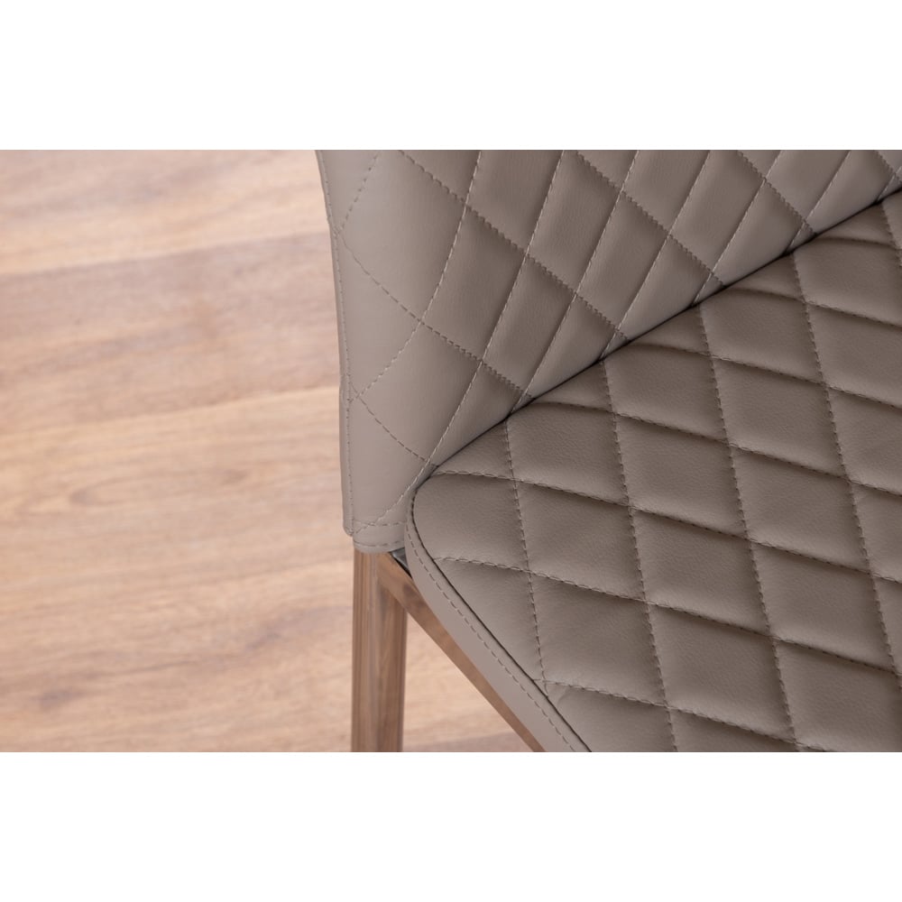 Furniturebox Valera Set of 6 Cappuccino and Chrome Faux Leather Dining Chair Image 6