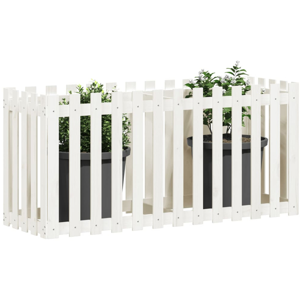 vidaXL White Pine Wood Raised Garden Bed 70 x 50 x 150cm Image 2
