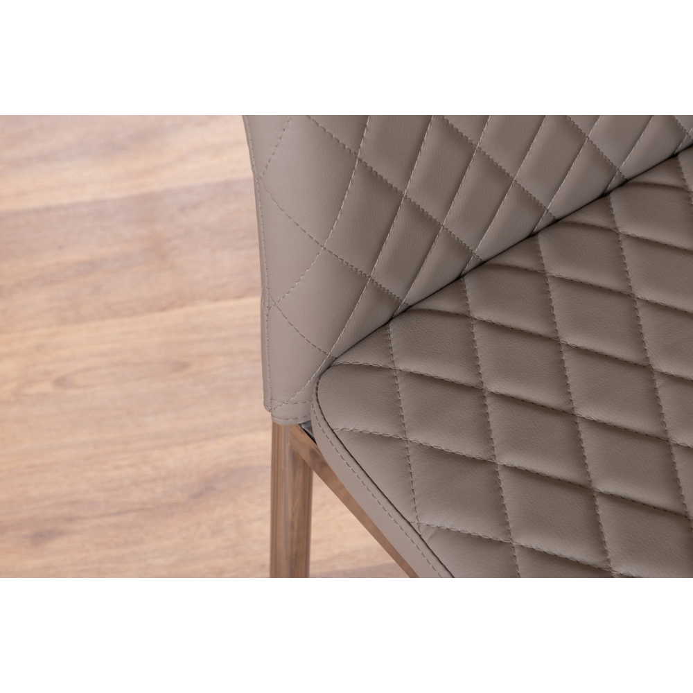 Furniturebox Molini Valera 4 Seater Dining Set Grey Gloss Cappuccino and Chrome Image 7