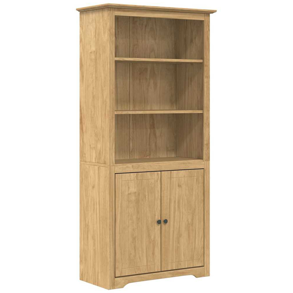 vidaXL Bodo 2 Door 3 Shelf Honey Brown Bookcase Image 2