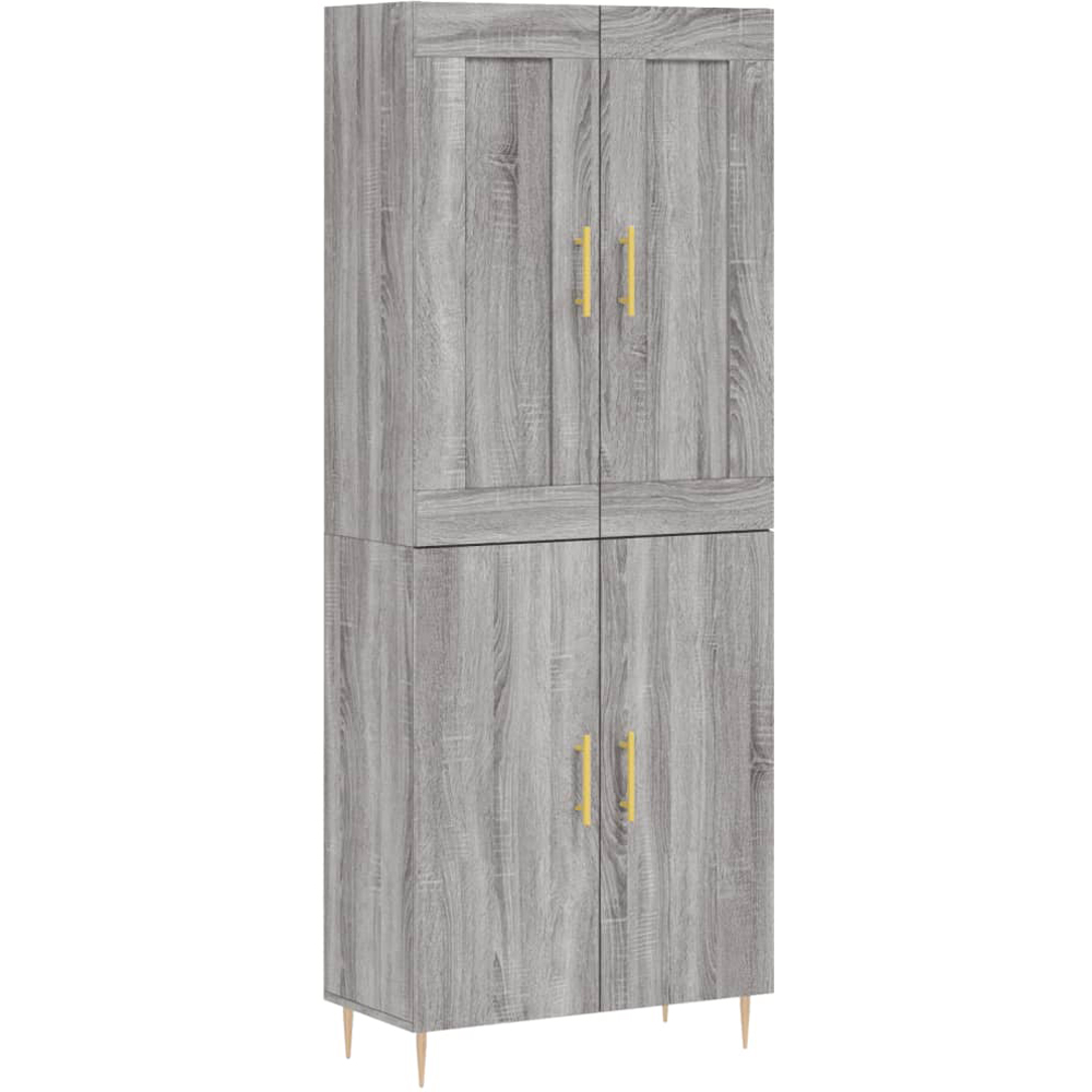 vidaXL 2 Door 3 Shelf Grey Highboard Image 2