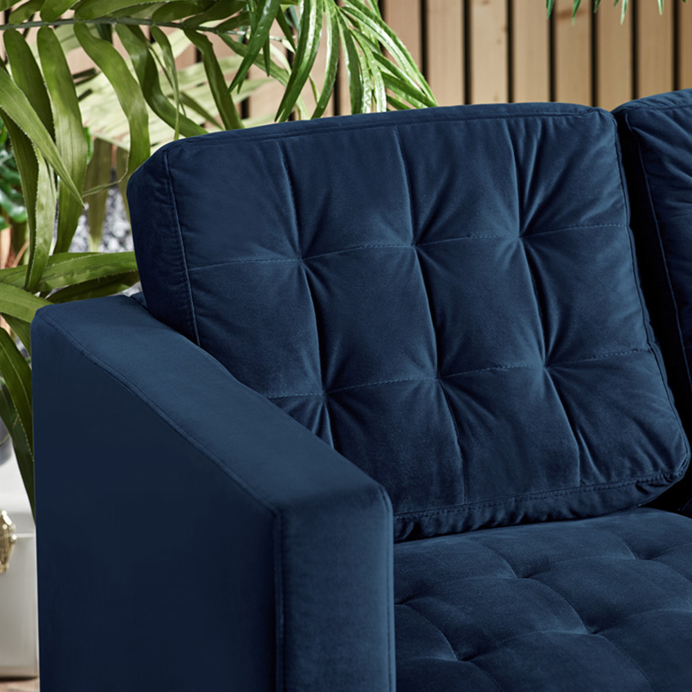 Furniturebox Josie 2 Seater Navy Blue Velvet Sofa | Wilko