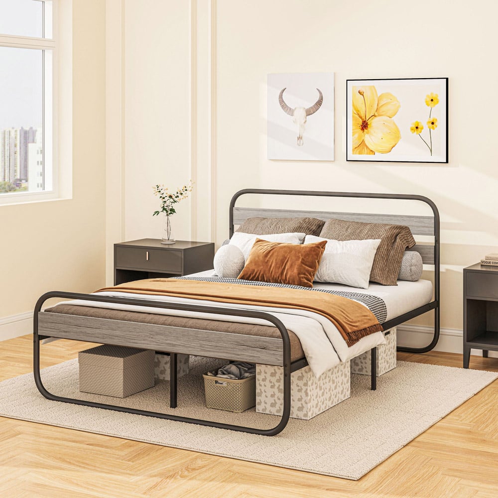 Portland King Size Metal Platform Bed Frame with Underbed Storage Image 5