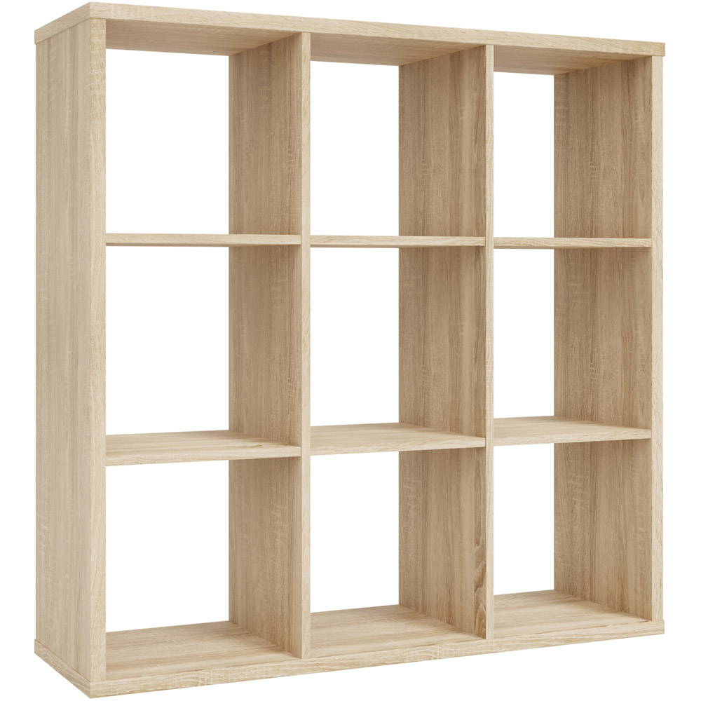 Florence Mauro 9 Cube Sonoma Oak Bookshelf Image 2