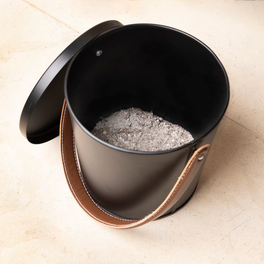 Charles Bentley Black Ash Bucket with Leather Handle Image 6