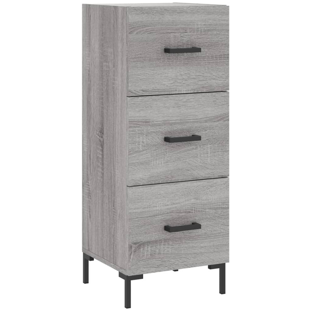 vidaXL Single Door 3 Drawer Grey Sonoma Highboard Image 5