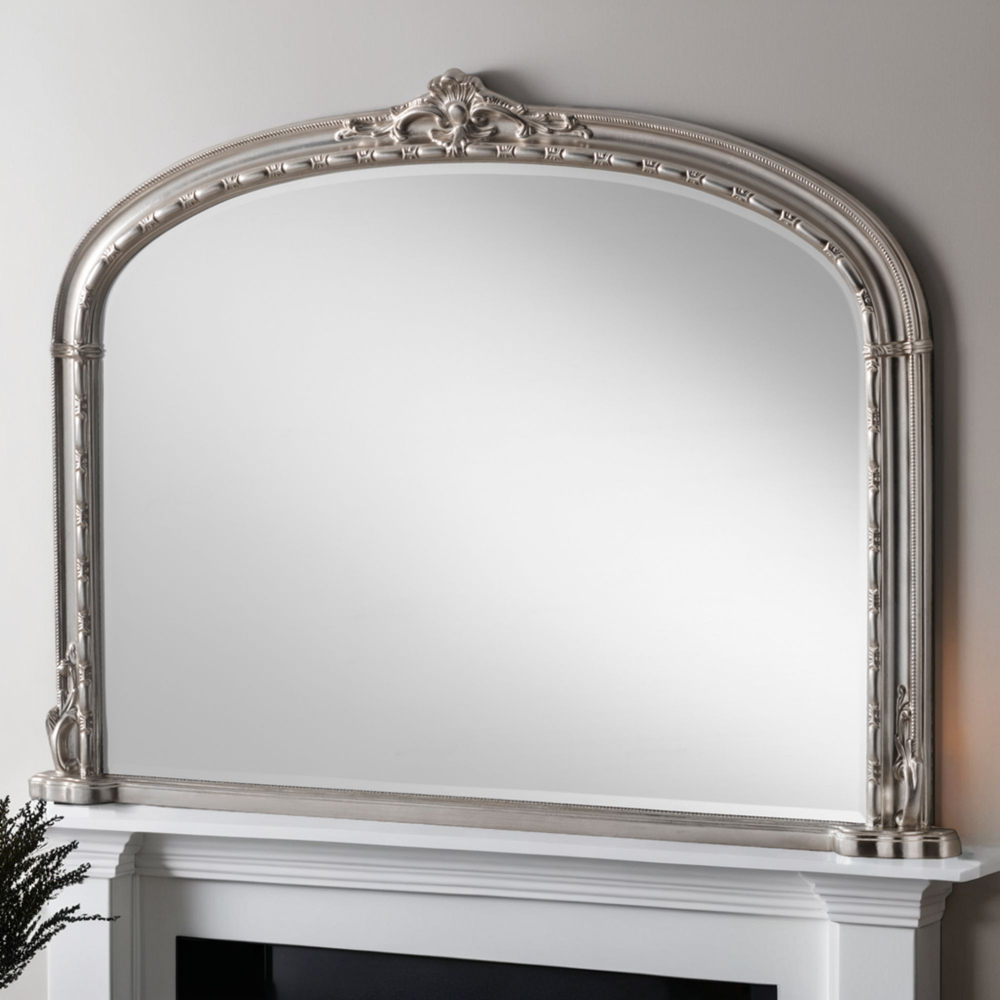 Yearn Victoria Bevelled Silver Overmantle Mirror 89 x 127cm Image 2