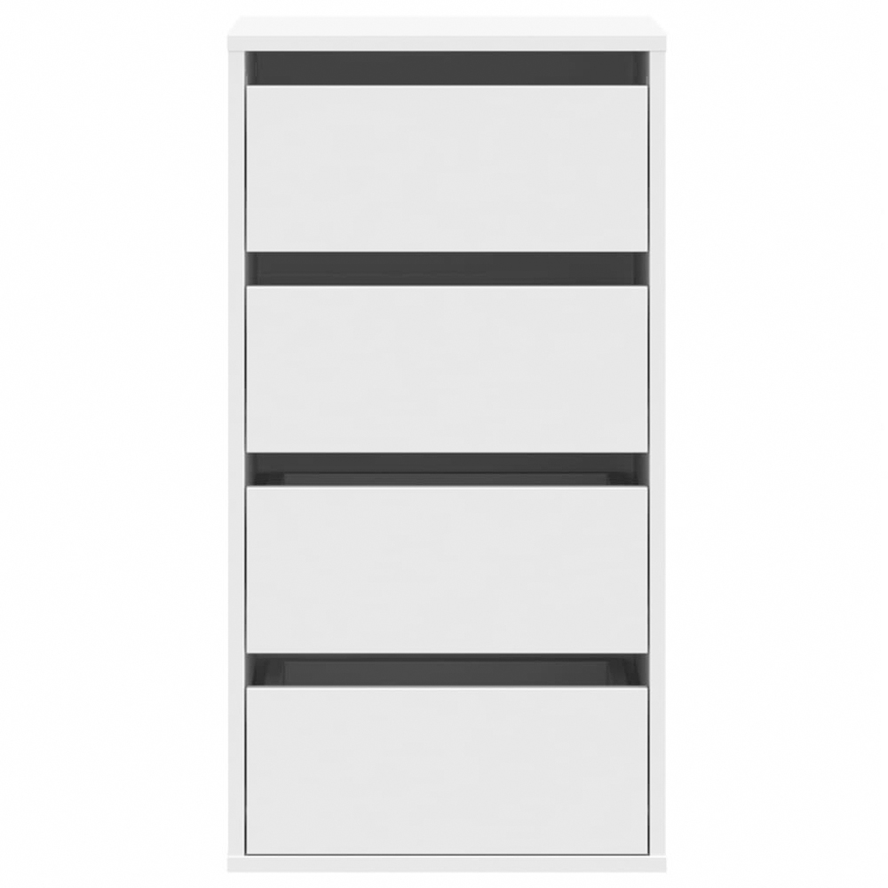vidaXL 4 Drawer White Wooden Chest of Drawers Image 3