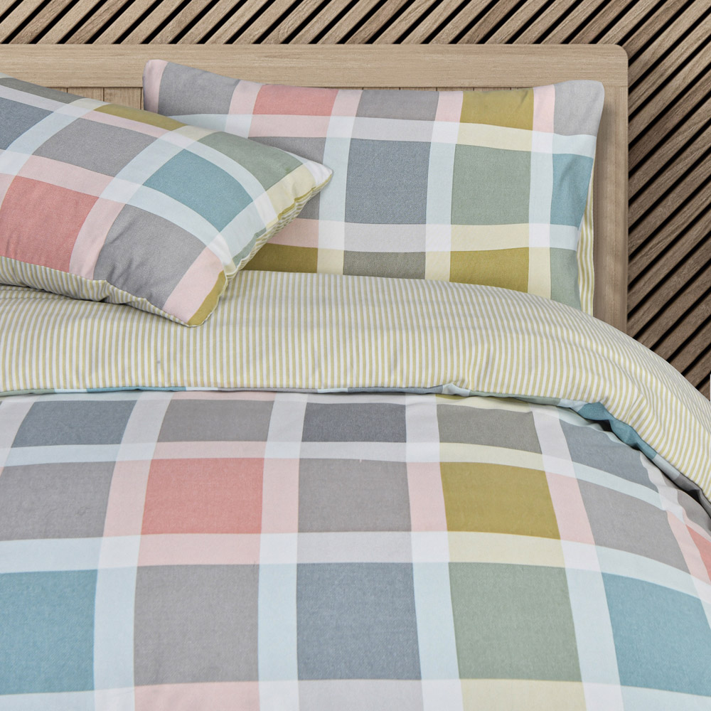 Smart Living Single Crosshatch Check Duvet Set Image 5