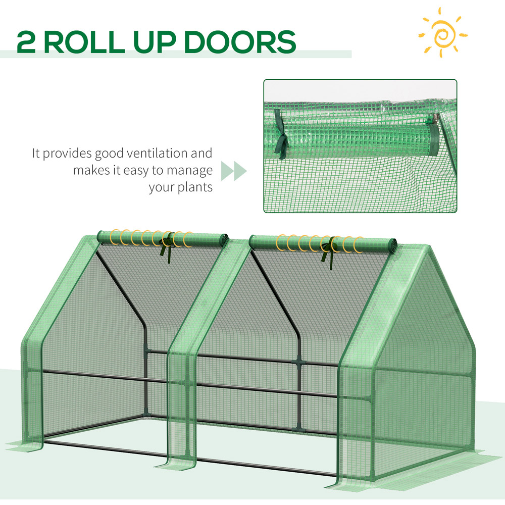 Outsunny Portable Plastic Mesh Cover 5.9 x 2.9ft Greenhouse Image 7