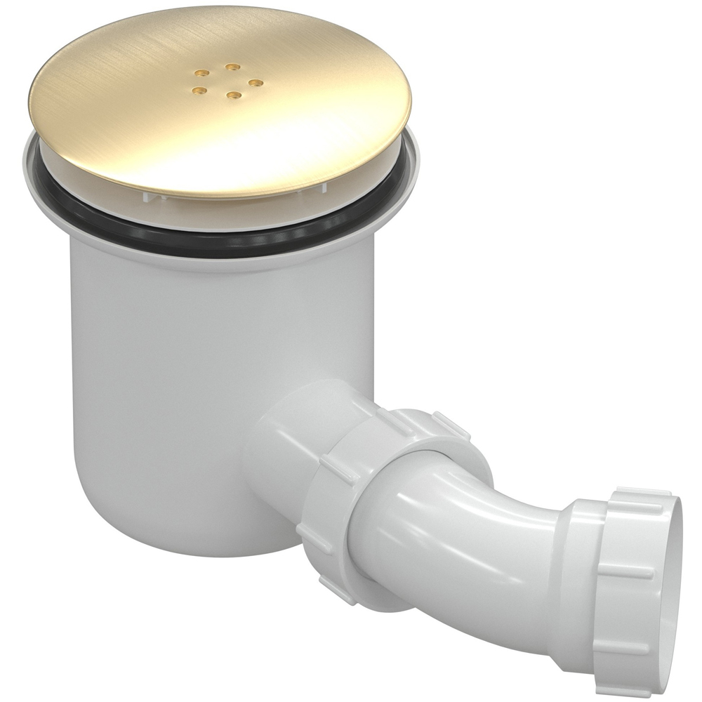 Bathstore Brushed Brass Shower Tray Waste Cover 90mm Image 1