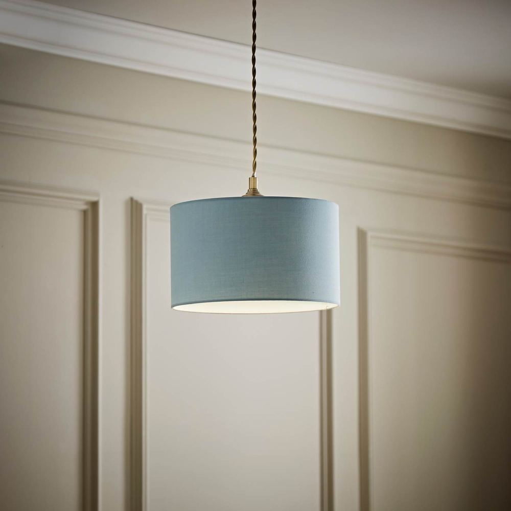 ValueLights Reni Duck Egg Fabric Small Drum Ceiling Lamp Shade Image 2