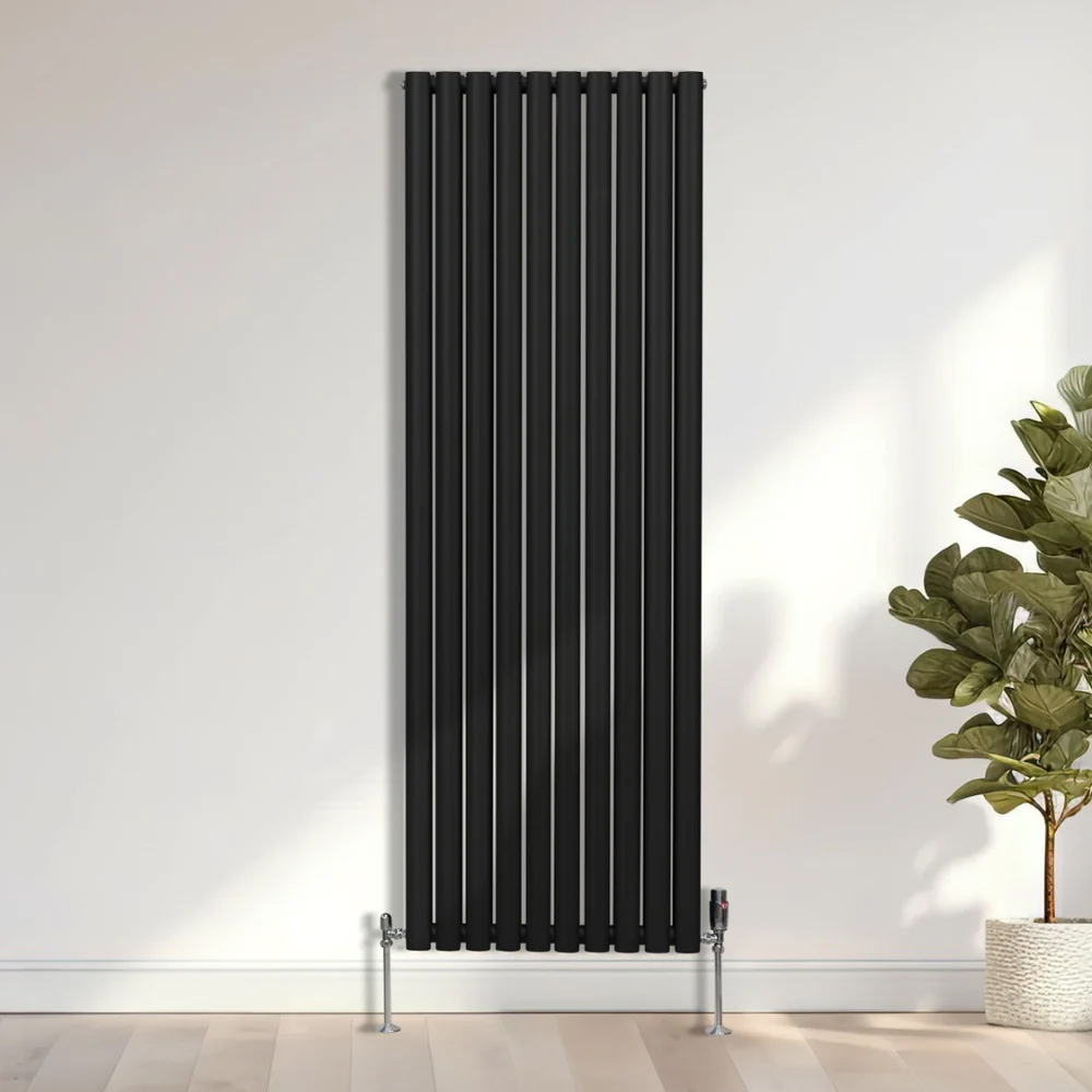 Monster Shop 8026BTU Black Oval Column Radiator and Valves 1800 x 600mm Image 2