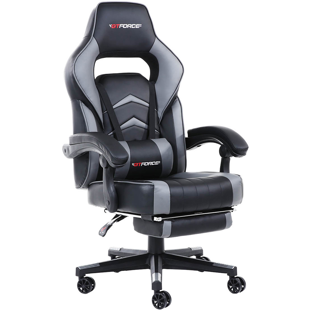 Furniture Online Turbo Grey Faux Leather Reclining Gaming Chair Image 2