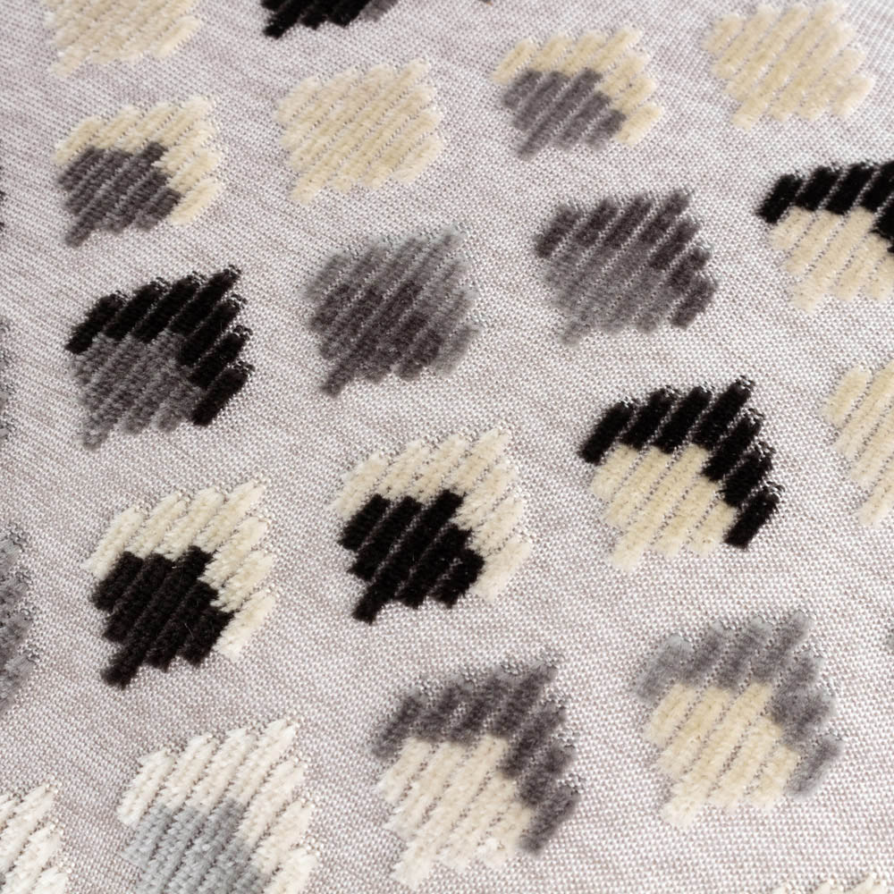 Paoletti Lexington Grey and Black Velvet Jacquard Cushion Image 4