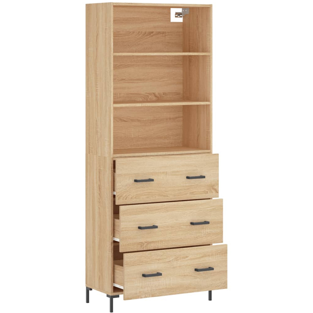 vidaXL 3 Drawer 3 Shelf Sonoma Oak Highboard Image 4