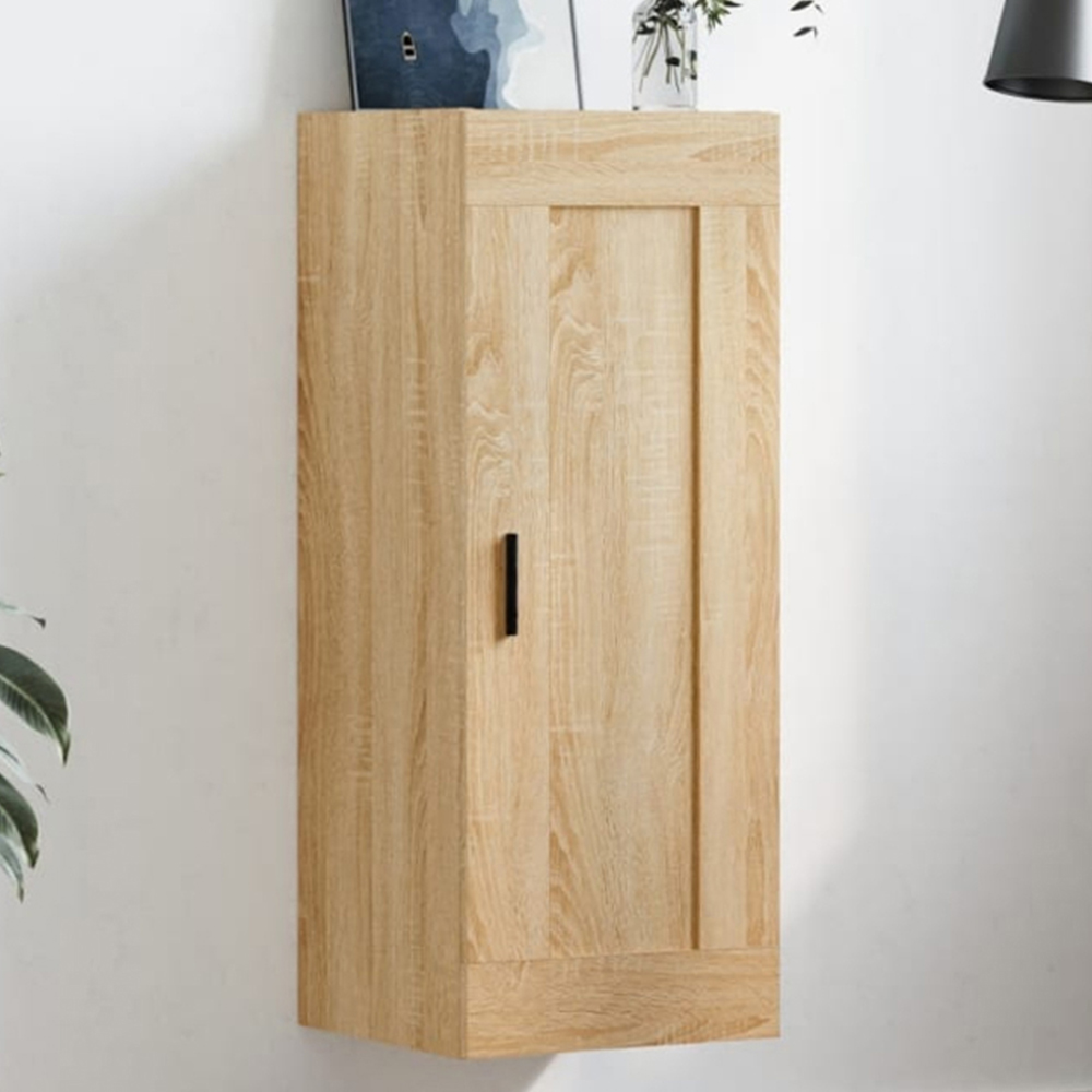vidaXL Single Door Brown Sonoma Oak Wall Mounted Cabinet Image 1