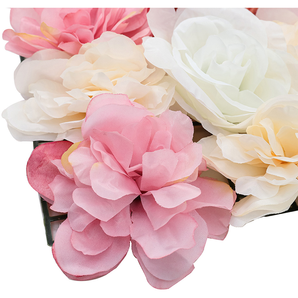 Living and Home Light Purple Artificial Rose Backdrop Wall Panel 60 x 40cm Image 3