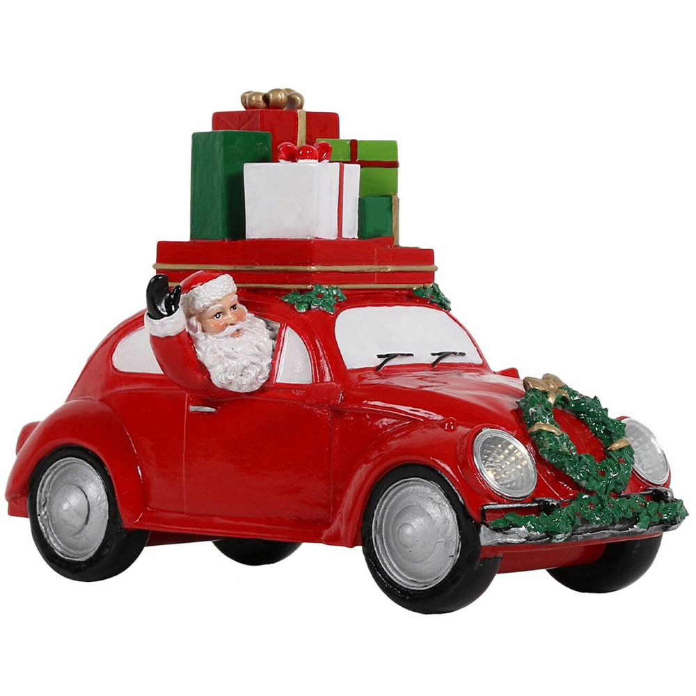 Santa in Car LED Ornament Image 2