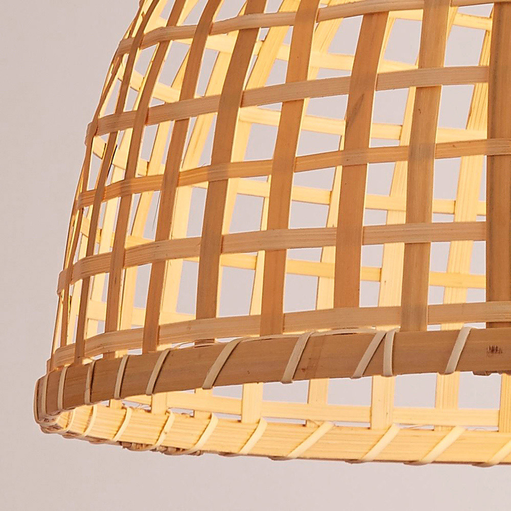 Lighting Collection Pelltis Small Bamboo Ceiling Lamp Shade Image 4