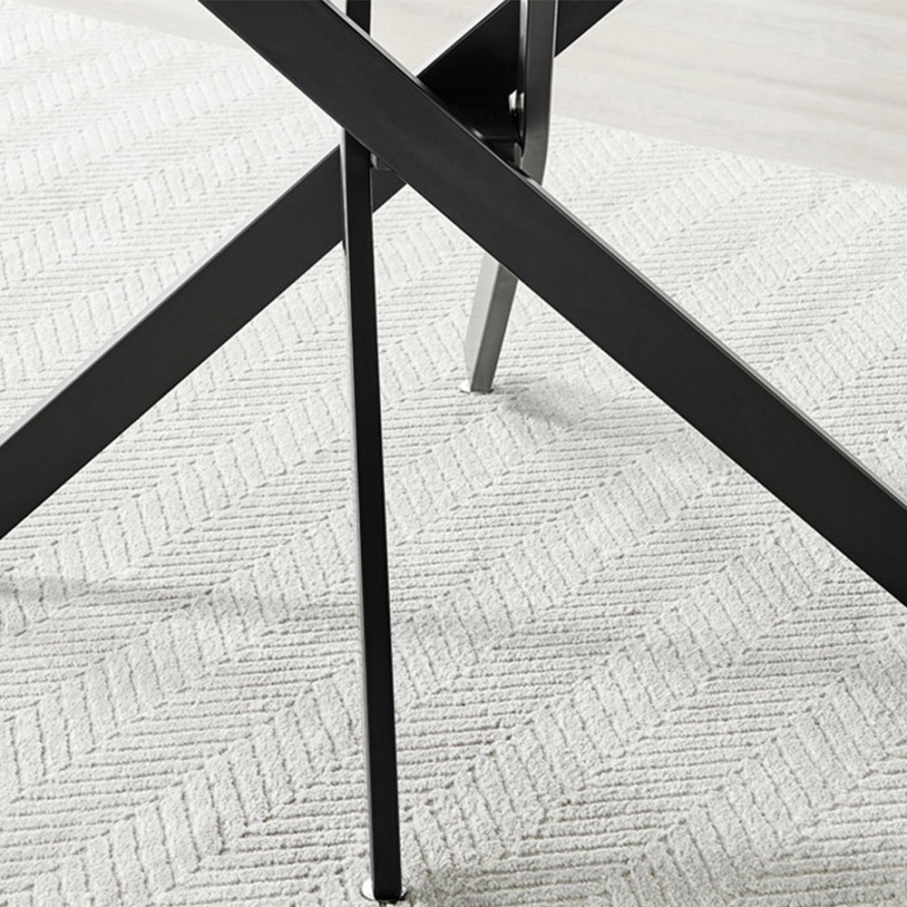 Furniturebox Arona Valera Concrete Effect 6 Seater Round Dining Set Grey and Cappuccino Image 7