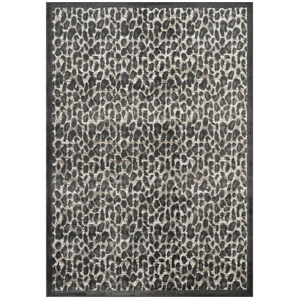Mayfair Living Room Area Rug Metallic Sheen Contemporary Modern Leopard Design - Black 200cm x 290cm Image 1