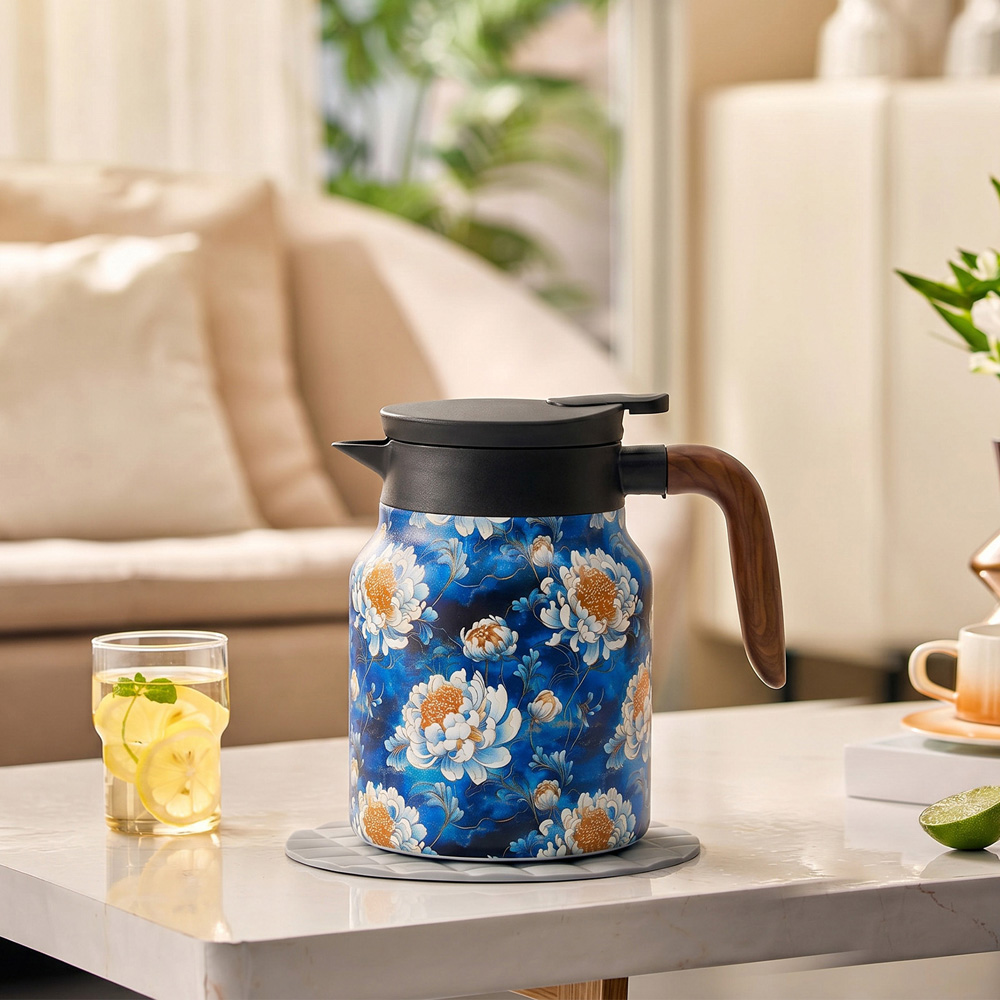 Living and Home Vintage Floral Thermal Carafe with Built-In Infuser 1L Image 7