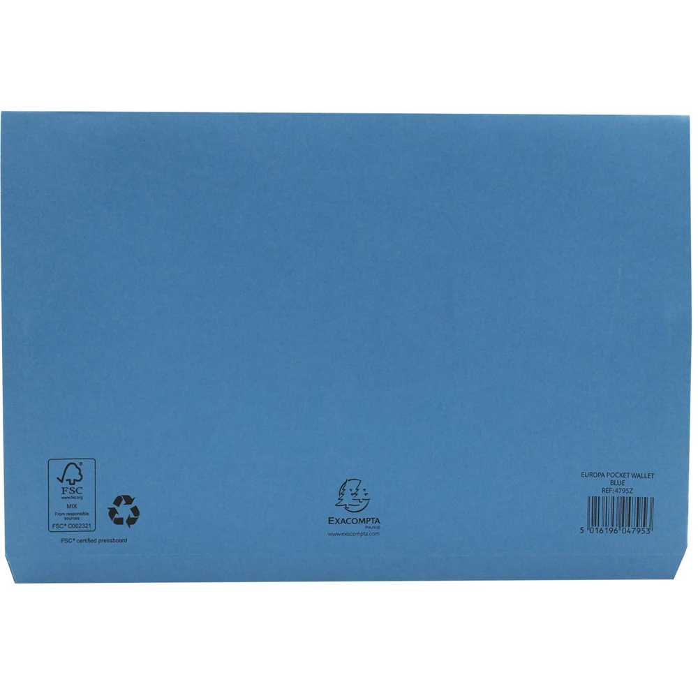 Exacompta Europa 265gsm Blue Document Wallet 25 Pack Image 7