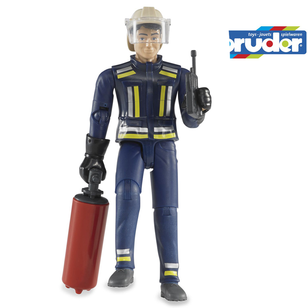 Bruder Bworld Dark Blue Fireman Figure with Accessories Image 3