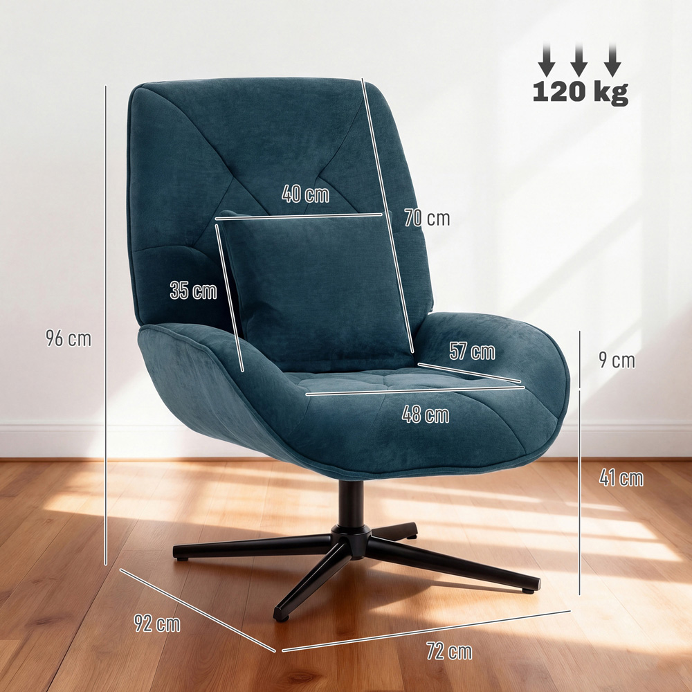 Portland Dark Green Chenille Swivel Accent Chair with Lumbar Pillow Image 8