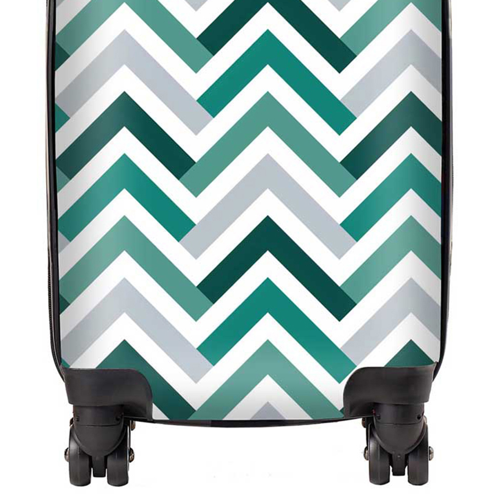 Warren Reed Designer Small Geometric Retro Vintage Coloured Chevron Pattern Suitcase Image 2