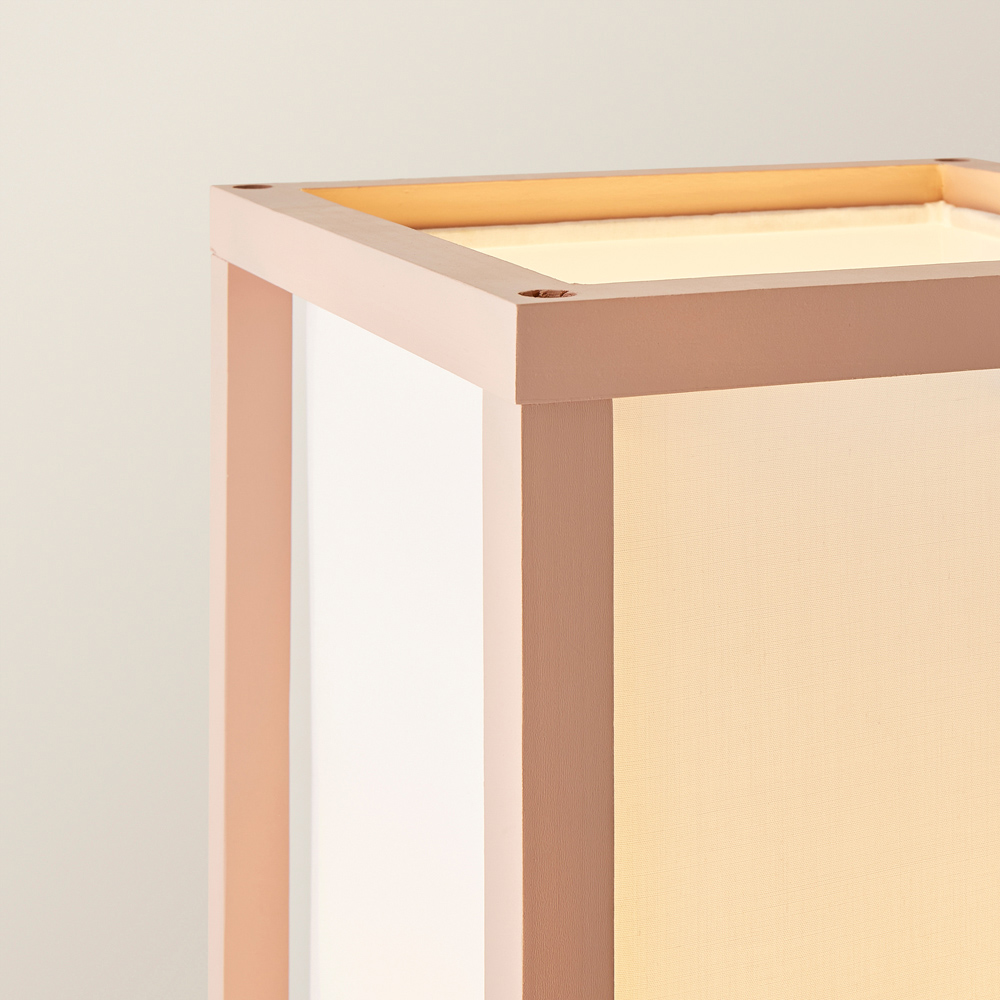 ValueLights Struttura Fabric Shade Pink Shelving Unit Floor Lamp with Bulb Image 3