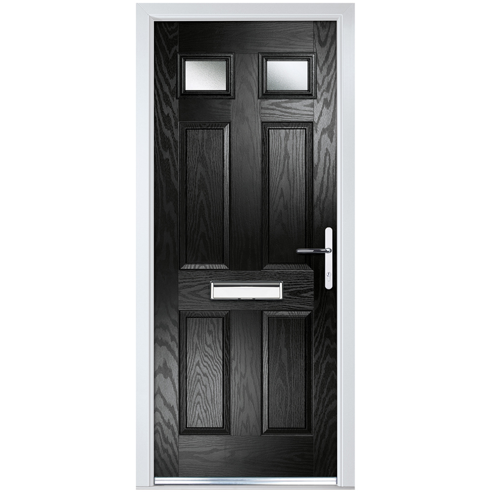 Crystal GRP Composite Six Square Two Glass Black Left Hand Obscure Glass 920x2055mm Image 1